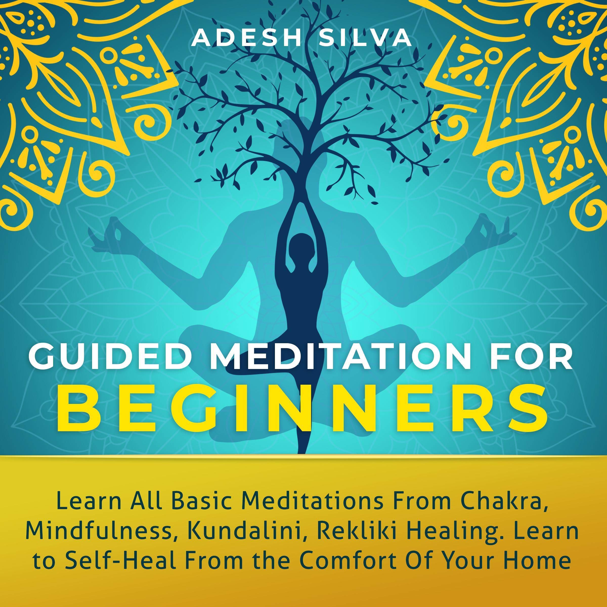 Cover art for Guided Meditation for Beginners: Learn All Basic Meditations from Chakra, Mindfulness, Kundalini, Reiki Healing. Learn to Self-Heal from the Comfort of Your Own Home