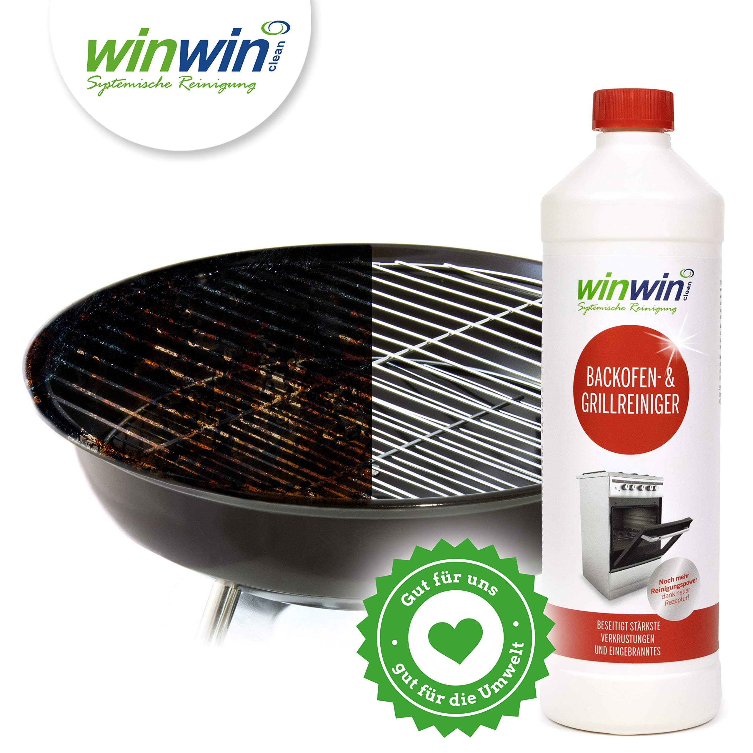 winwinCLEAN® Nettoyant Four & Barbecue [Testé par Stiftung Warentest] | Décap Four Puissant & Dégraissant Professionnel | Four, Barbecue Gaz, Plaque Vitro I 1L Original