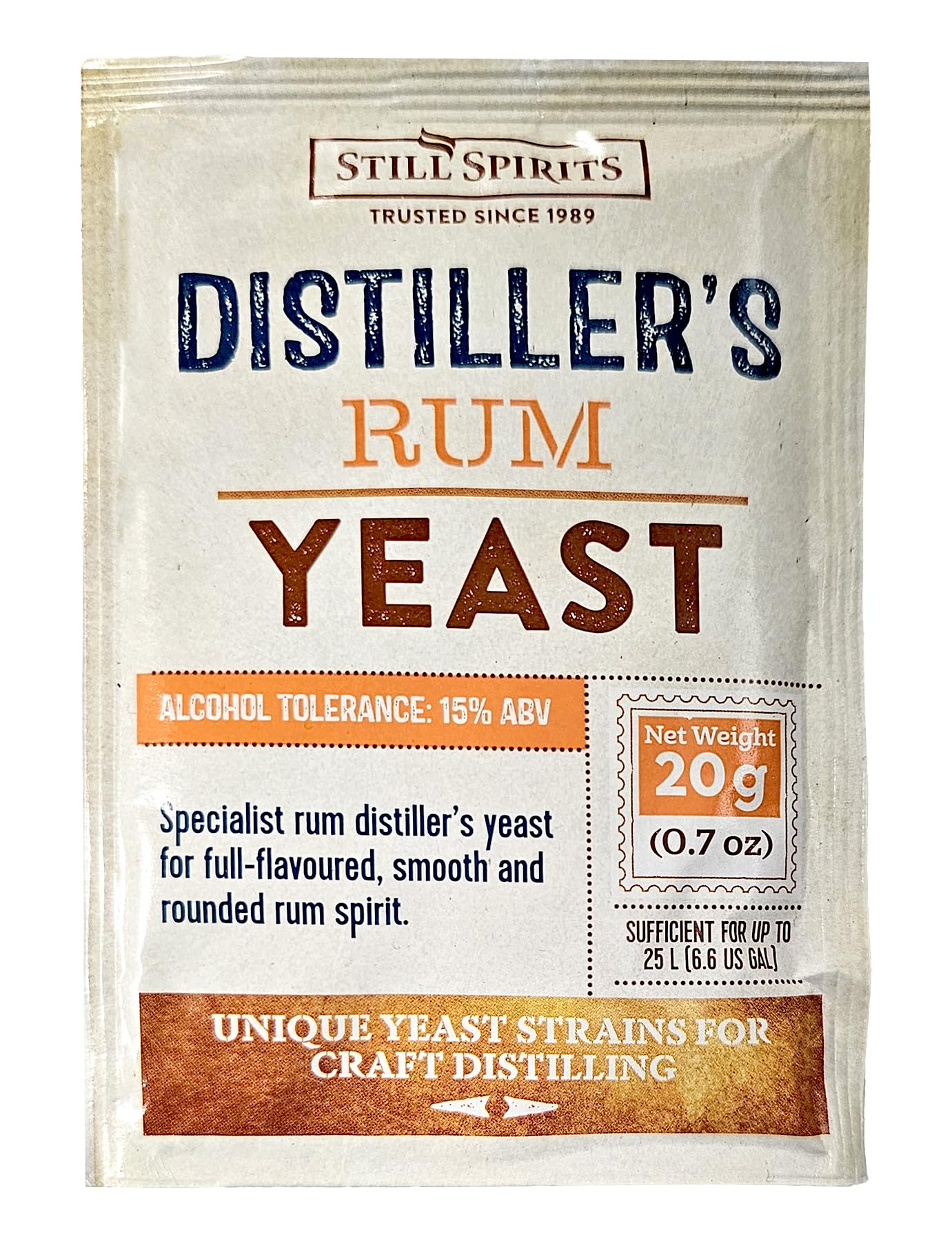 Still Spirits Distillers Rum Yeast 20g for 25L 15% ABV