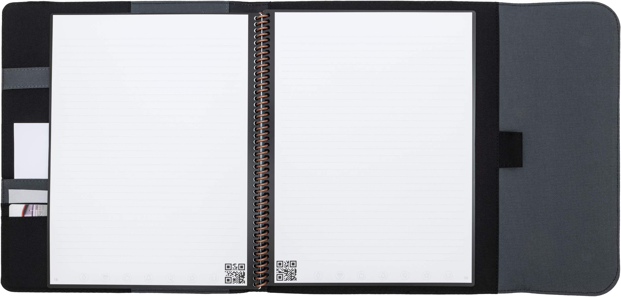 Rocketbook Capsule 2.0 Folio Cover for Core, Panda & Fusion - Made From 100% Recycled PET Plastic, Pen Holder, Magnetic Clasp - Black, Letter A4