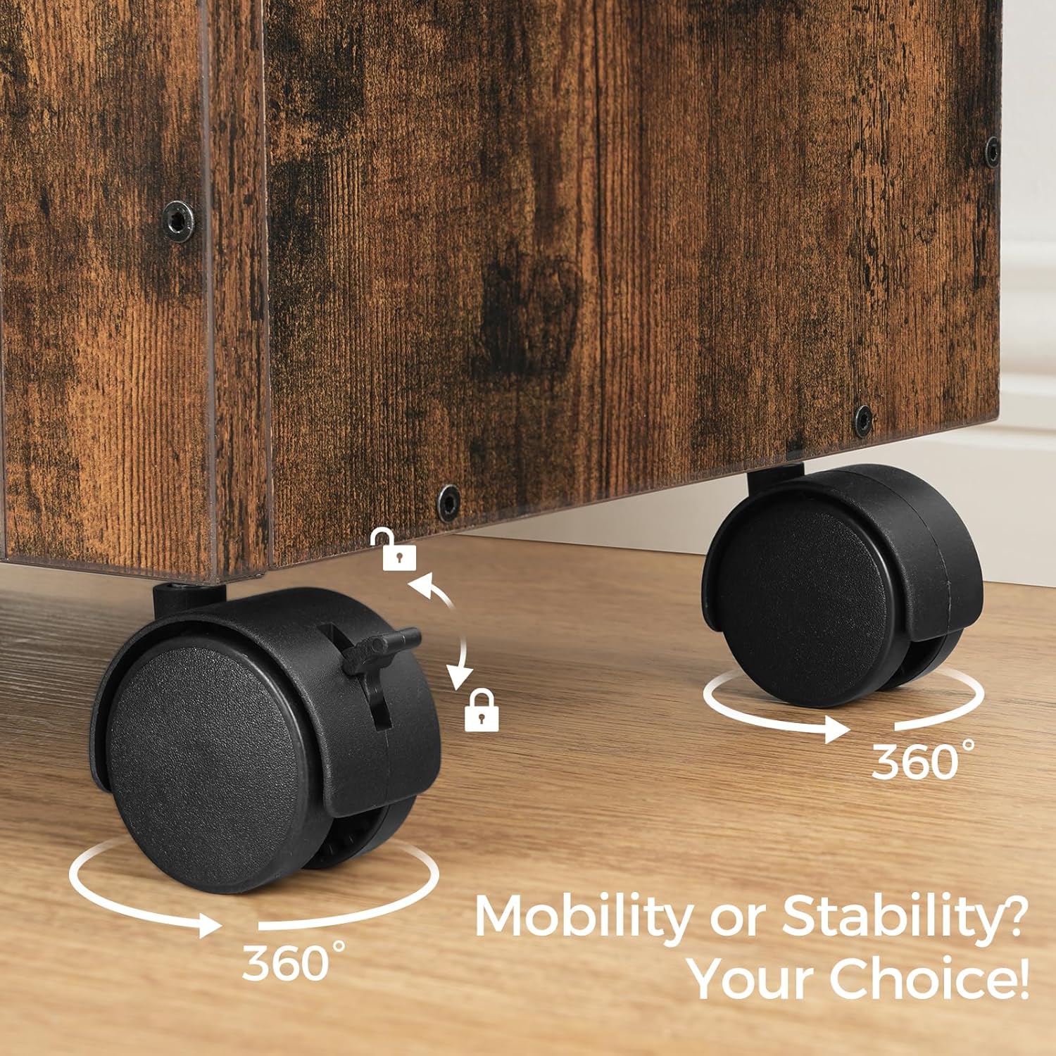 MAHANCRIS Rolling Filing Cabinet positioned under a desk