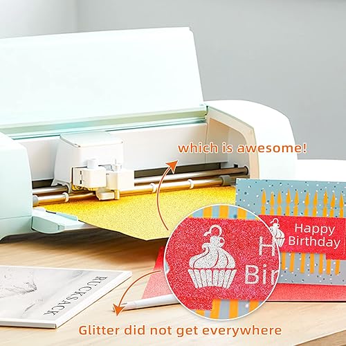 Miniatura 5 de Papel de cartulina con purpurina, 30 hojas de papel con purpurina de 8.82 ozm, papel de manualidades brillante A4 de primera calidad, cartulina de 6