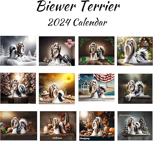 Miniatura 7 de Calendario Biewer Terrier, regalos de Biewer Terrier, calendario de Biewer Terrier 2024, calendario de pared Biewer Terrier 2024