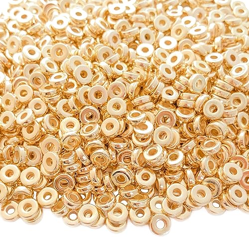 1200 cuentas espaciadoras de disco plano de 0.236 pulgadas redondas CCB Rondelle cuentas espaciadoras para pulseras, collares, joyas, manualidades