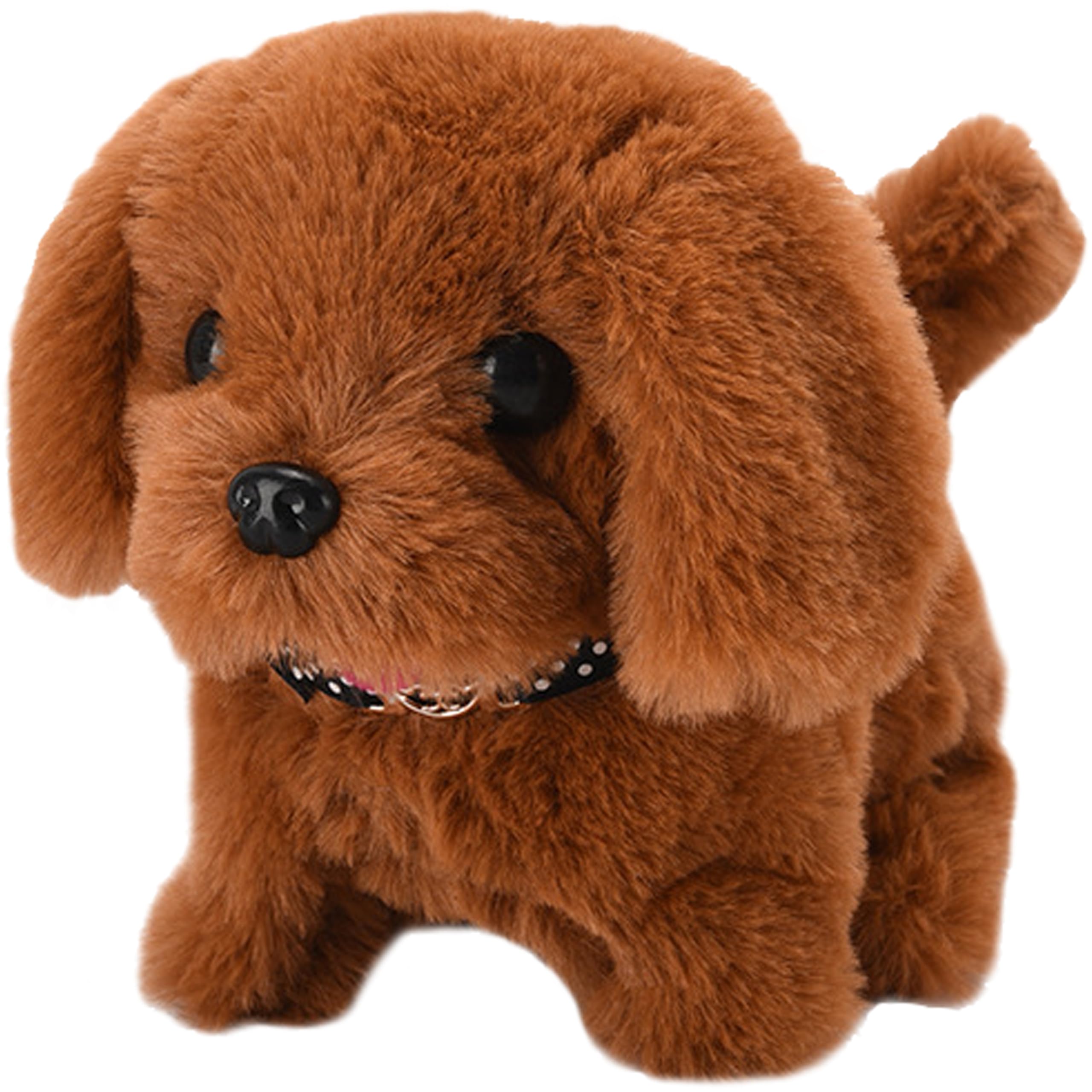 A-SZCXTOP Electronic Puppy Plush Dog Toys for Toddlers Kids,Realistic Fun Interactive Pet Toy,Walking,Barking,Tail Wagging (Labrador-Brown)