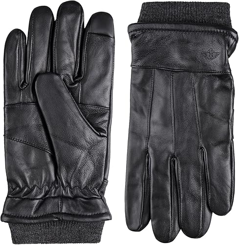 Miniatura 2 de Guantes de invierno de cuero cálidos para hombre Dockers con capacidad de pantalla táctil para smartphone