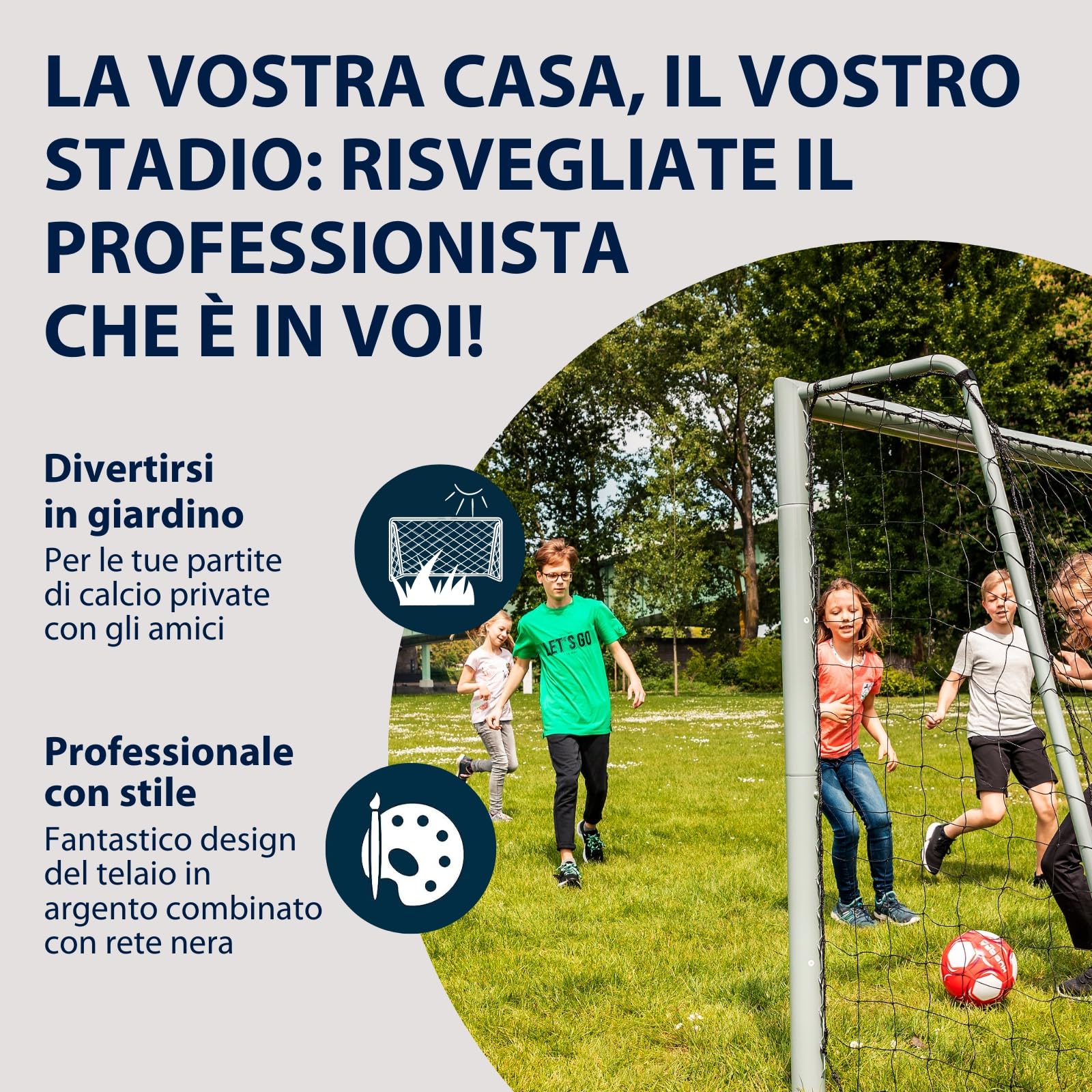 HUDORA Porta Calcio Expert calcio porta resistente all'acqua stabile rete fitta
