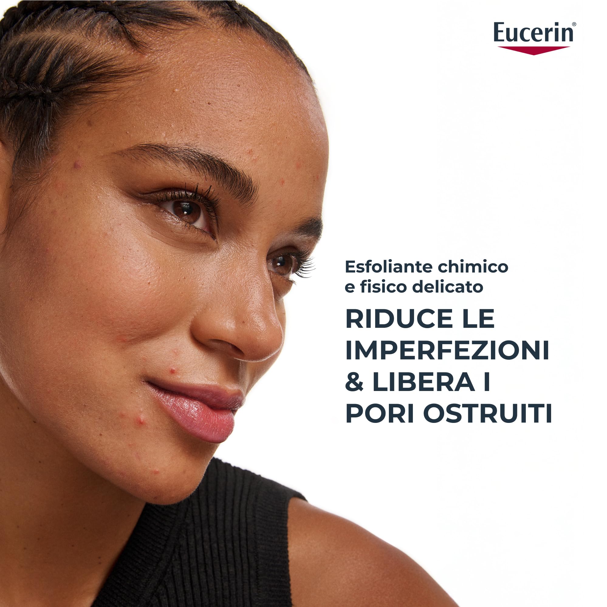 Eucerin DermoPure Clinical Scrub Purificante 100 ml, Scrub viso e corpo anti-imperfezioni e punti neri con Acido Salicilico e Dermoacidi AHA + PHA, Esfoliante pelle grassa e a tendenza acneica