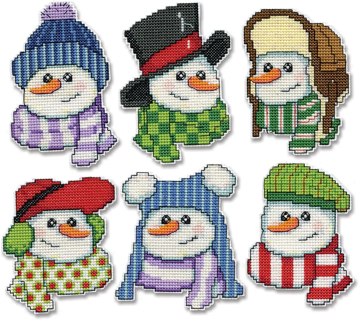 Design Works Crafts Snowmen in Hats Counted Cross Stitch Ornament Kit