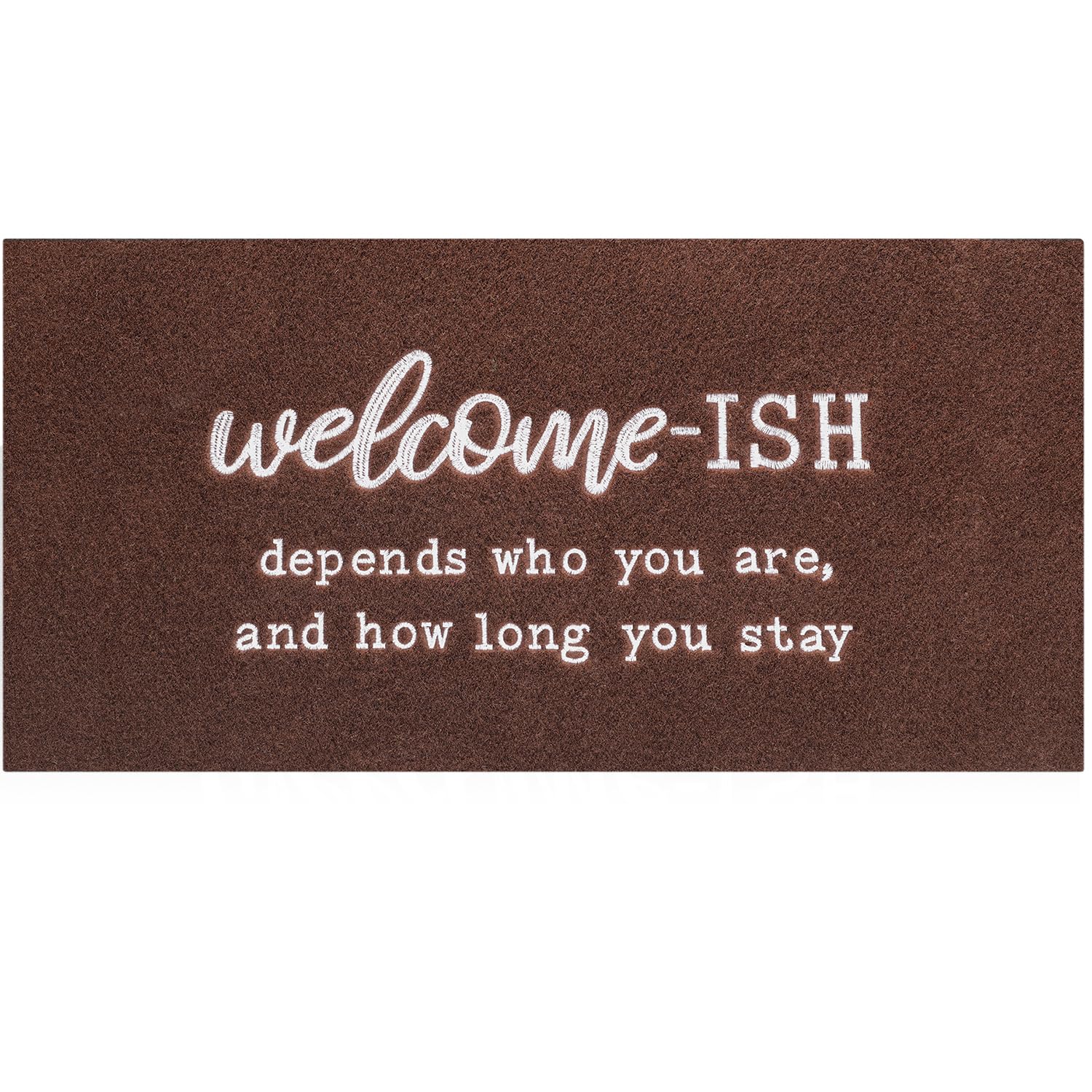 JJUUYOU Large Rug for Hallway Welcome Mat for Front Door Outside Entryway Funny Welcome-ish Doormat 120X45CM Non Slip Rubber Backing Low Profile Mats for Entry Patio Shoe Mats