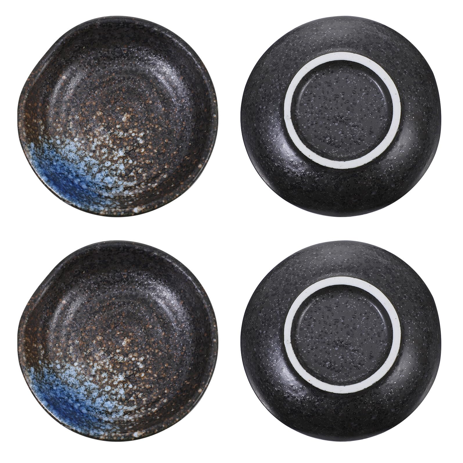 Bols à sauce en céramique noire POPETPOP | Lot de 4 coupelles