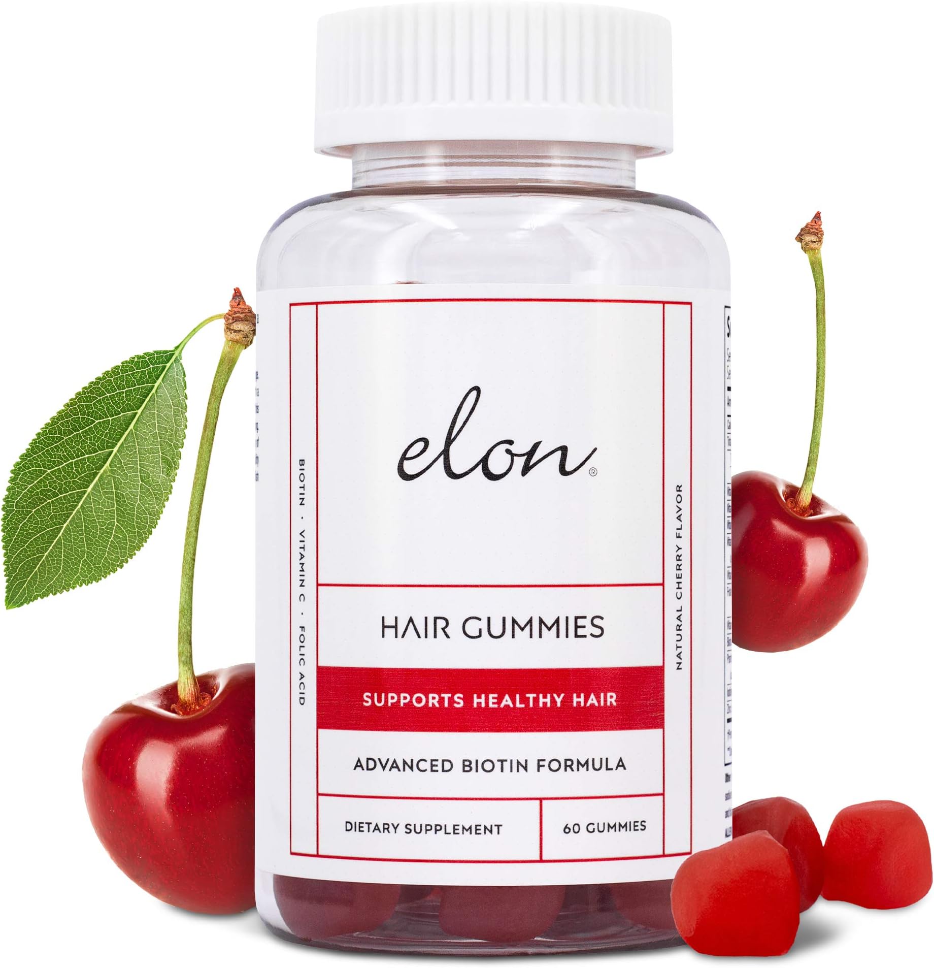 ElonChewable Gummies With 5000 Mcg Biotin Support Healthy Hair Skin & Nails All Natural Ingredients & No Artificial Preservatives I For All Hair Types 60