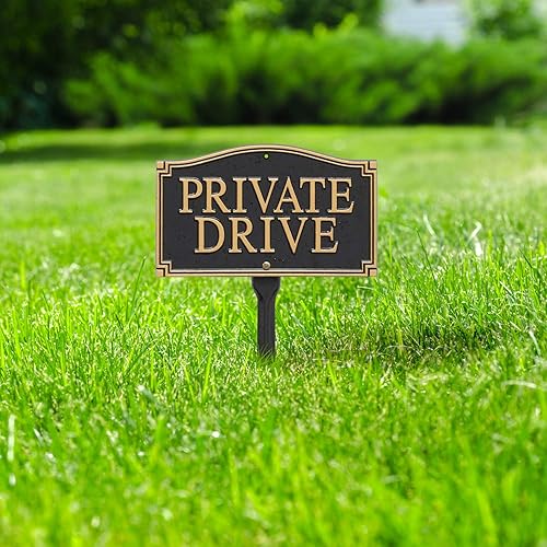 Miniatura 4 de Whitehall Productos Private Drive ParedPlaca de declaración de césped, negrodorado