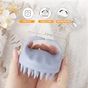 Sndyi Scalp Massager Shampoo Brush, Scalp Scrubber with Soft Silicone Bristles, Scalp Exfoliator for Dandruff Removal, Scalp Massager for Hair Growth, Wet Dry Hair Brush for Scalp Care, Green (Green & Sky Blue) gallery image