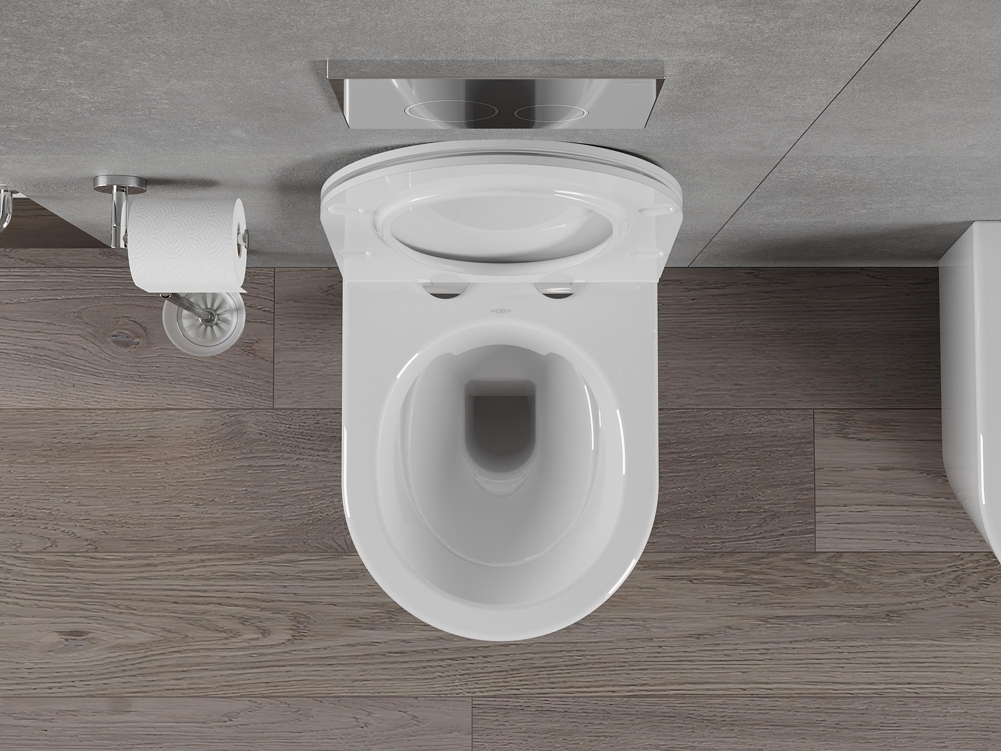 Mexen Rico Rimless WC con coperchio a chiusura rallentata, in duroplast, bianco lucido