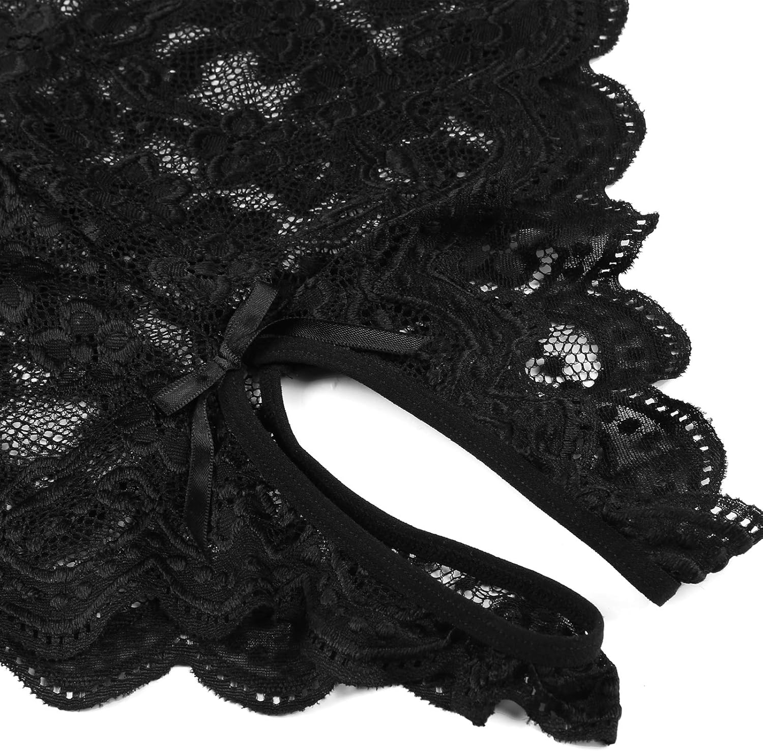 Donnalla Women's One Piece Teddy Plunging Lace Bodysuit Elegant Honeymoon Lingerie - Image 8