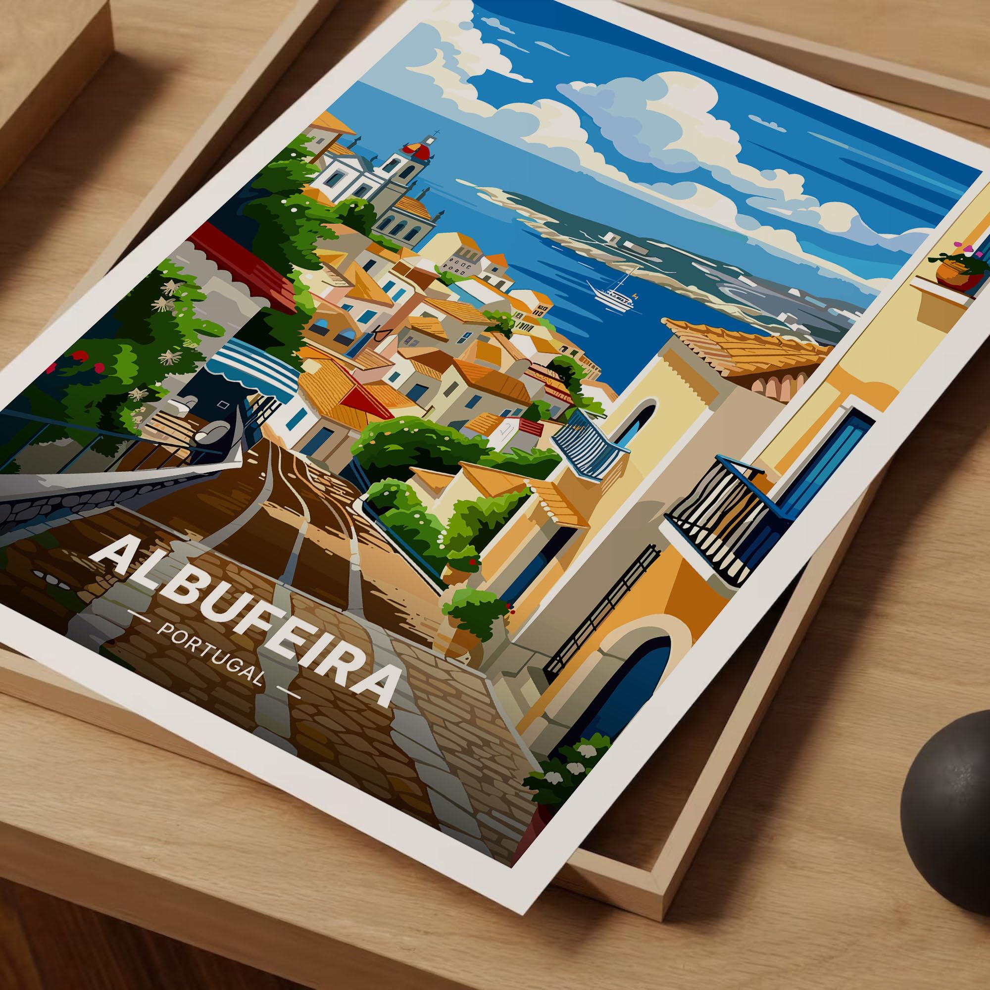 Poster Vintage Sur Toile 'Albufeira Portugal' - Impression Haute Qualité, Format 20 X 30 Cm, Idéal Déco Murale - 10