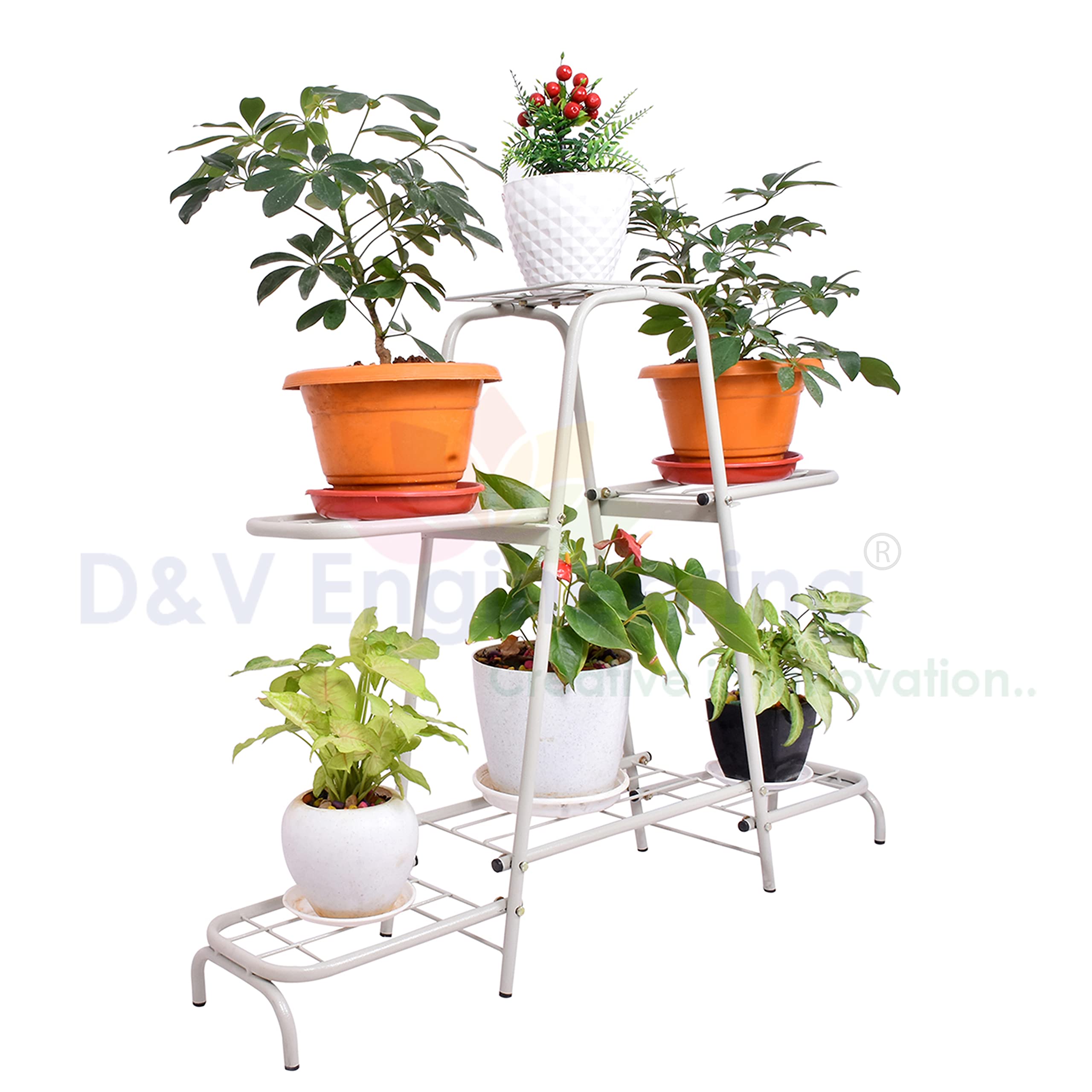 6-Tier Metal Plant Stand - Grey -4 6-Tier Metal Plant Stand - Grey -4