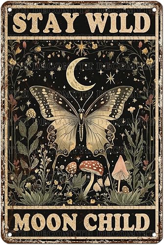 Miniatura 20 de Cartel de metal vintage de libélula retro DecoMyth, divertido cartel de pared con texto en inglés, para cafetería, oficina, bar, club, baño, granja,