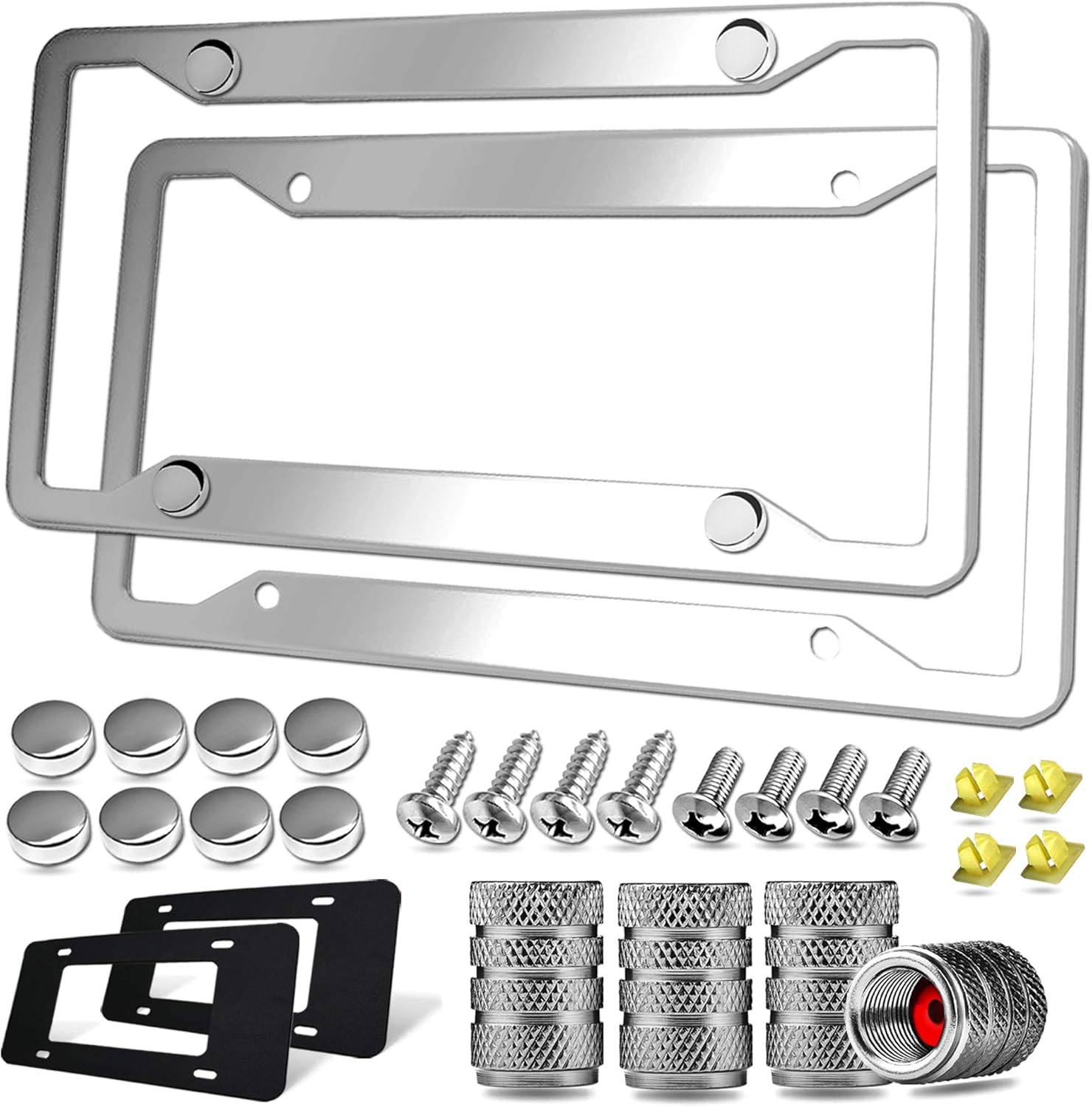 YoUoY Stainless Steel License Plate Frame 2 Pack License