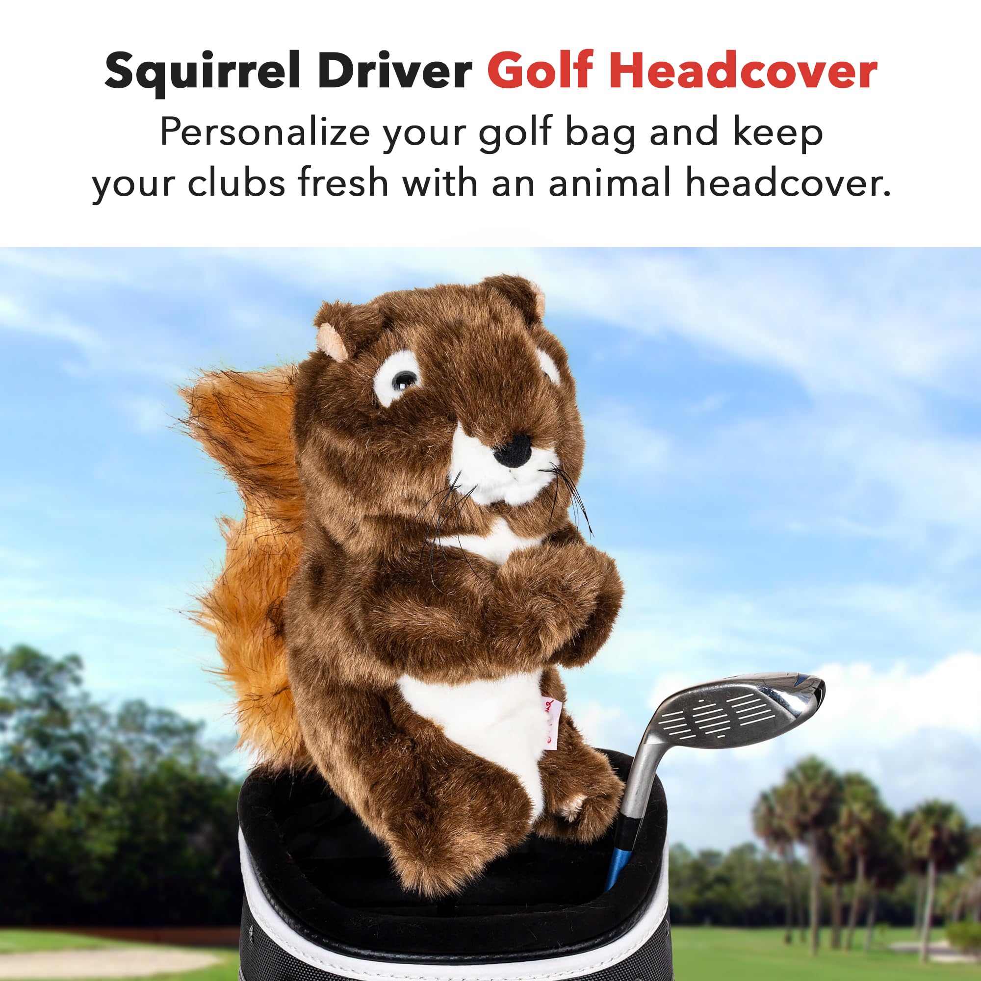 Daphne's Headcovers Squirrel Driver Headcover | Premium Driver Schlägerhauben | Lustige Golfschlägerabdeckungen | Stilvoller Schutz für Ihre Schläger | Herren-Golfausrüstung | Driver Headcover für
