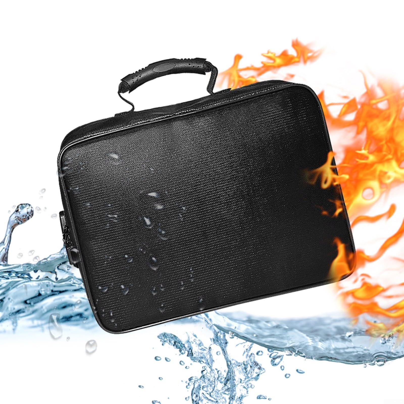 Scatola portadocumenti ignifuga con serratura a 3 cifre, borsa organizer per documenti di grande capacità, con 7 tasche per carte di passaporto, USB, custodia sicura portatile per casa