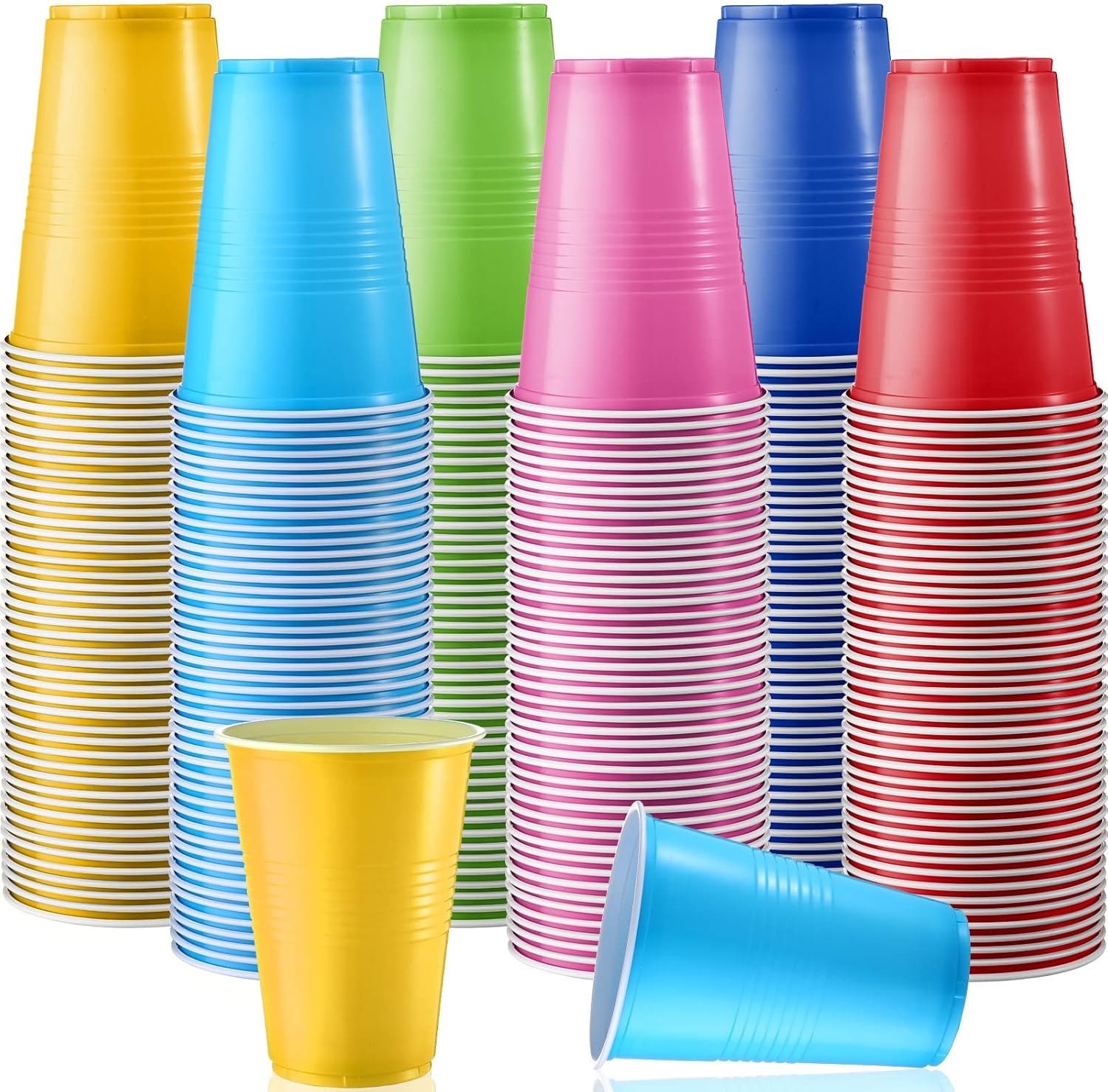 144 Pcs Disposable Plastic Cups Assorted Colors Party