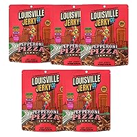 Vista 8 de Louisville Vegan Jerky – Carne vegana y vegetariana de pizza con pepperoni - Carne seca que hace agua la boca - Aperitivos veganos sin gluten