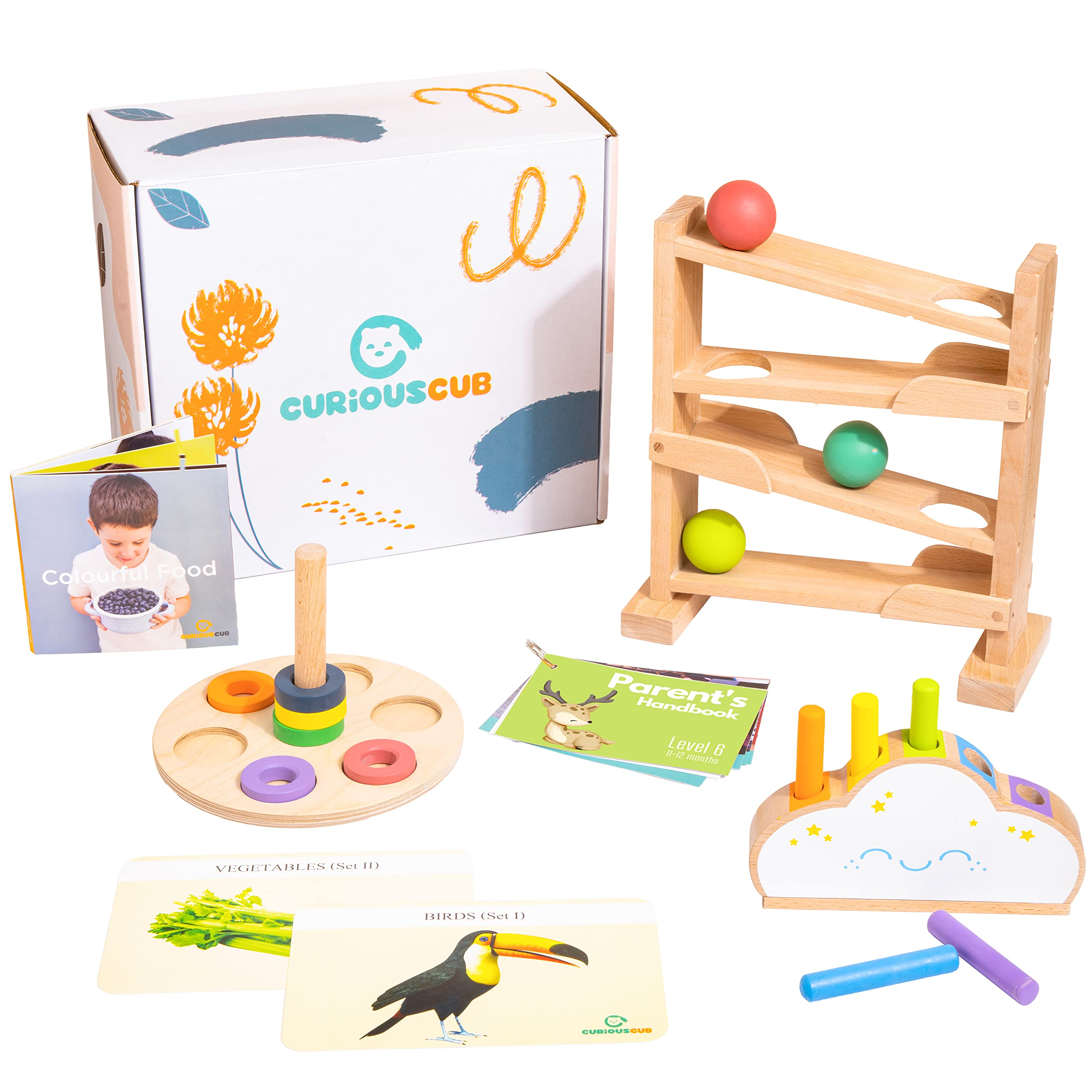 Buy Curious Cub Montessori Learning Wooden Toys Box 6 1 Year+ Child