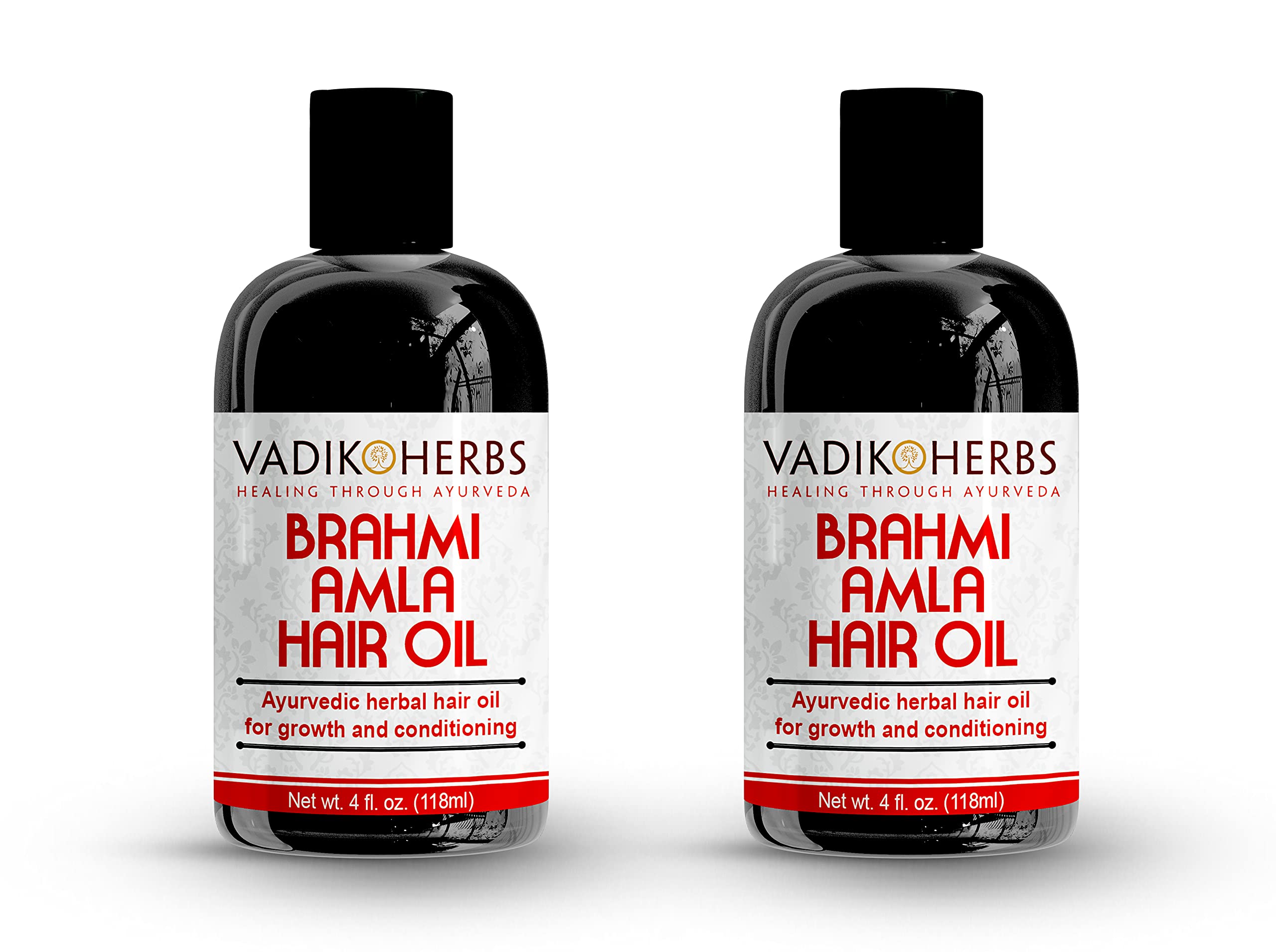 Vadik Herbs Brahmi-Amla Hair Oil (4oz) (2 pack) | Hair Growth, Conditioning with Rosemary Oil | All-Natural Herbal Solution for Hair Loss, Thinning, Balding | Beard Oil