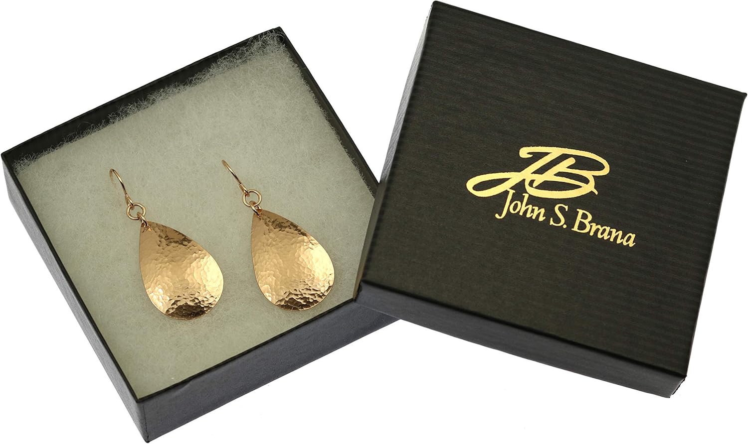 Small Hammered Bronze Teardrop Earrings - Image 6