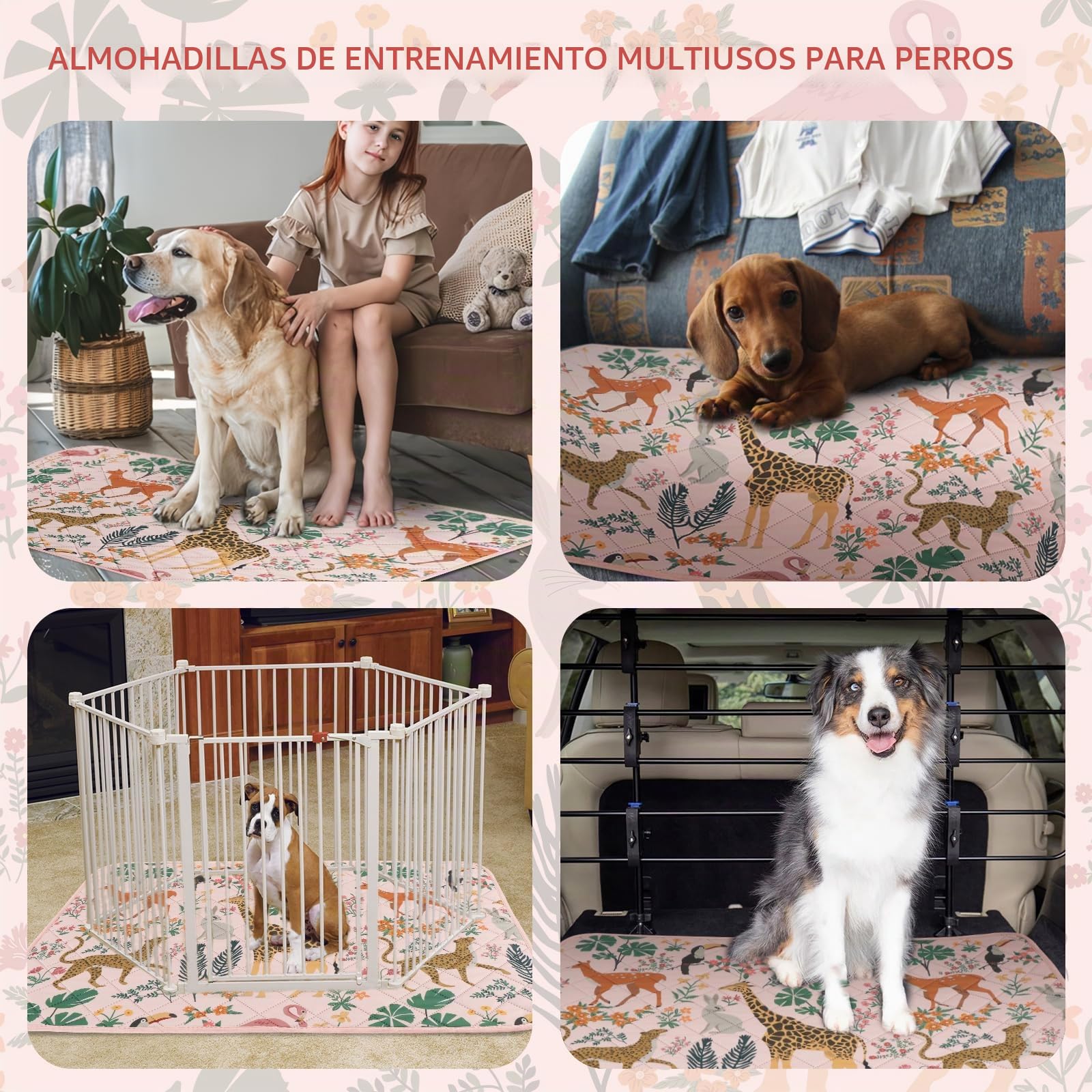 IEUUMLER 2PCS Alfombras Lavables para Perros, Almohadillas de Entrenamiento Absorbente rápido, súper absorbentes, Impermeables EU013