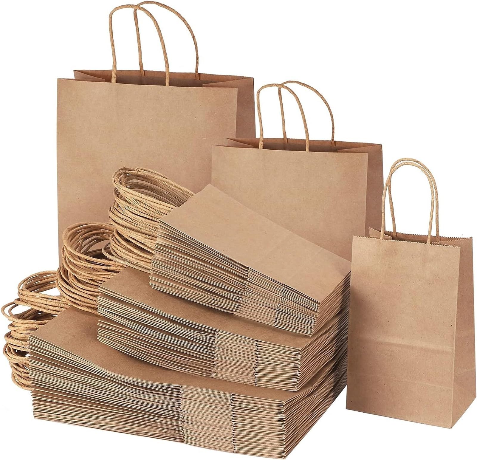 Bolsa Regalo 10-40 Bolsas De Regalo De Papel Marrón Con Asa | For negocios, bodas, fiestas de cumpleaños, bolsas de regalo, bolsas de compras(Black,20PCS,26x12x33cm)