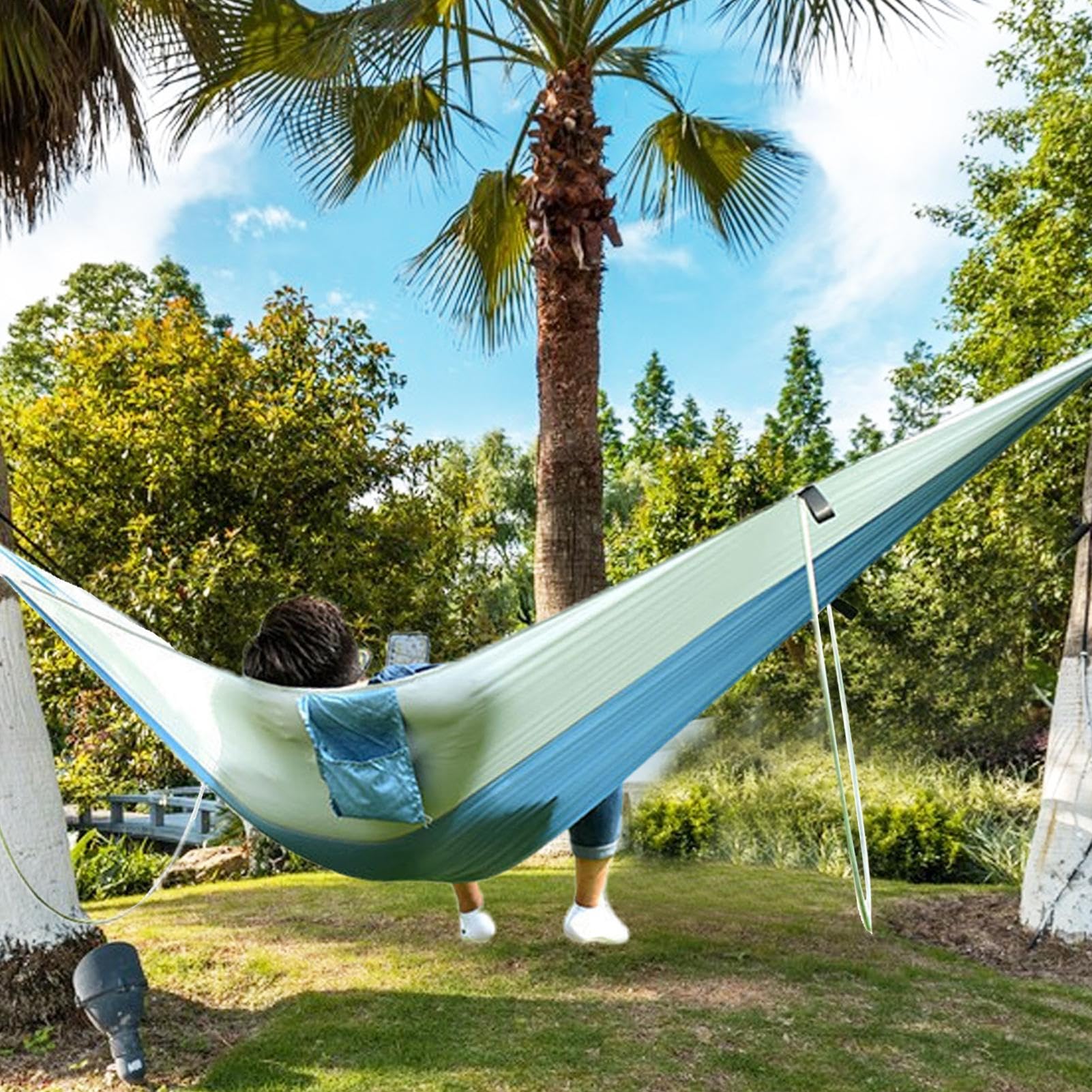 Hamac en Plein air, hamacs pour l'extérieur Familles Portables Hamac en | Nylon étanche en nylon Supplies extérieures pour le jardin Camping Beach Randonnée BBQ de pêche