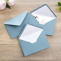 Vista 5 de PONATIA Paquete de 50 sobres A4 de 4 x 6 pulgadas para invitaciones de boda, tarjetas de fiesta de cumpleaños, tarjetas de regalo, sobres de Azul