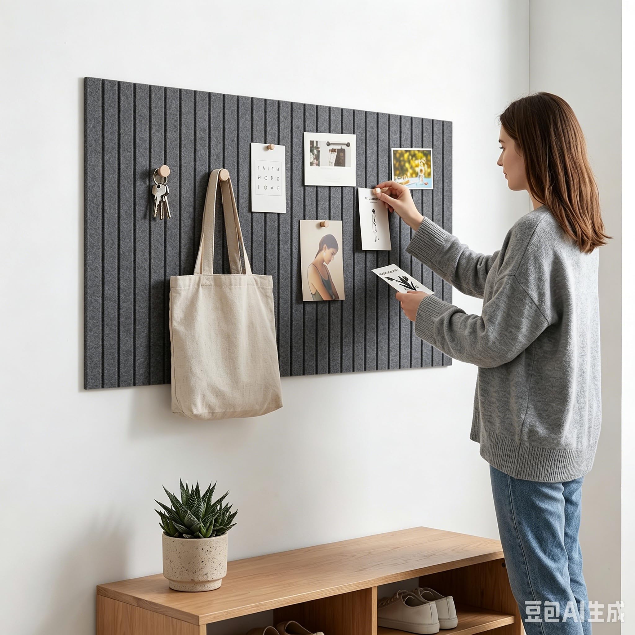 Tablón de anuncios de fieltro grande, autoadhesivo, 60 x 40 cm, tablero decorativo de fieltro, 0,9 cm de grosor, pizarra plegable para fotos, tableros de notas, tableros de anuncios, decoración de
