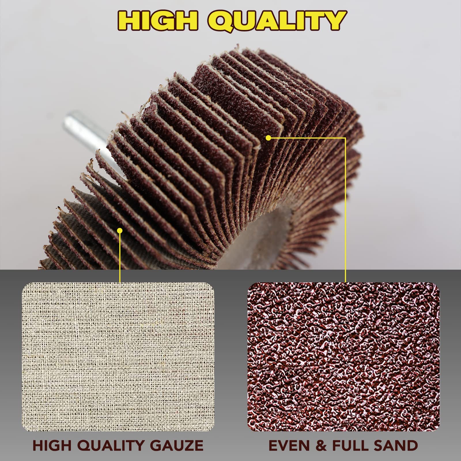 20PCS Roue Abrasives, LncBoc Roue de Ponçage à Lamelles, 10 Tailles Différentes pour le Meulage de Polissage Ponçage(80 Grain)