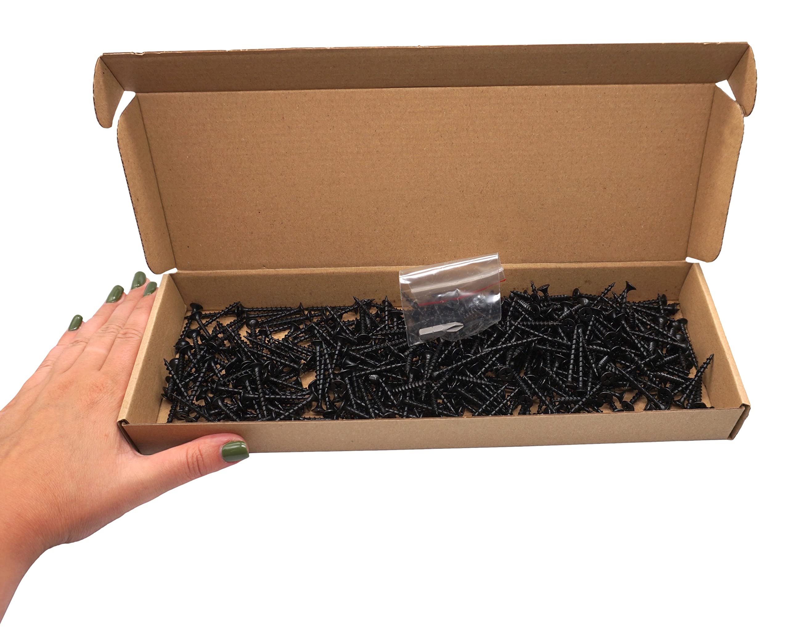 SKIR'CO (400 pcs) Black Phosphate Finish 3.5 x 35 mm Drywall Screws, Wood Screws, Phillips Bugle Head, Plasterboard Screws - Image 4