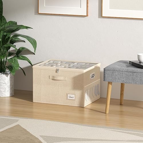 Miniatura 7 de Organizador de zapatos para armario, contenedores de almacenamiento grandes con ventana transparente, contenedor de zapatos que ahorra espacio con