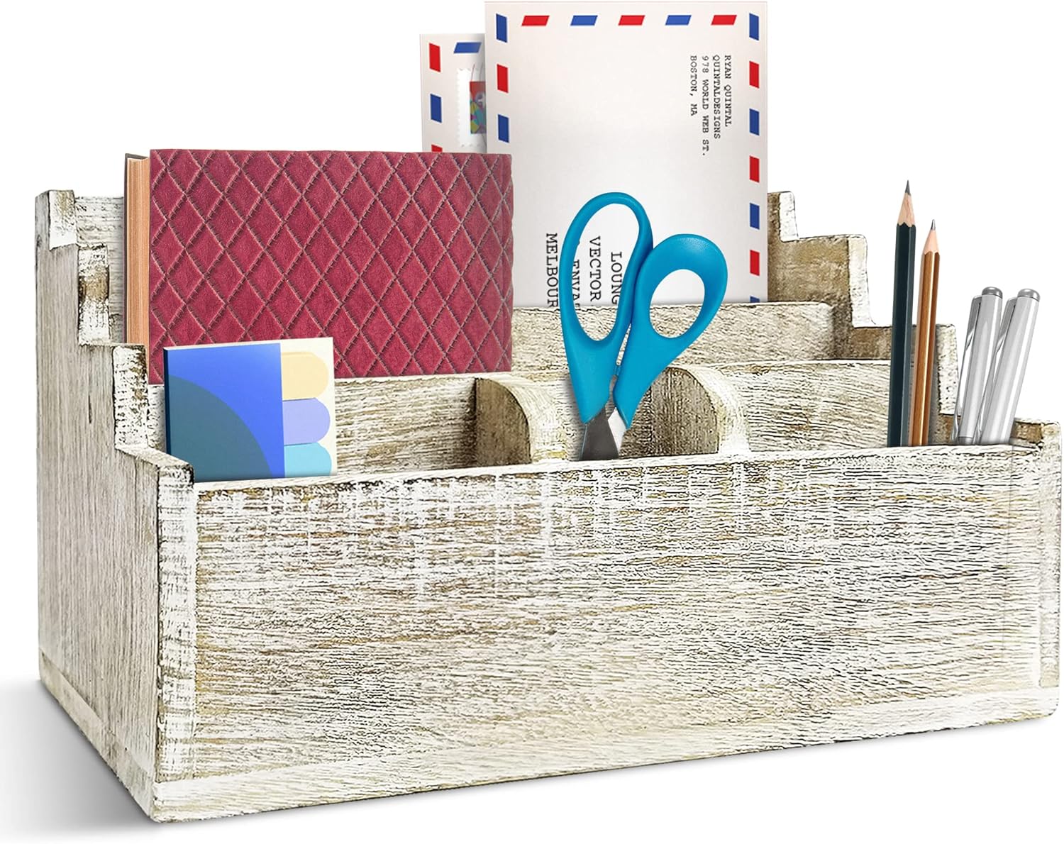 Mail Organizer Countertop Cute Desk Organizer White
