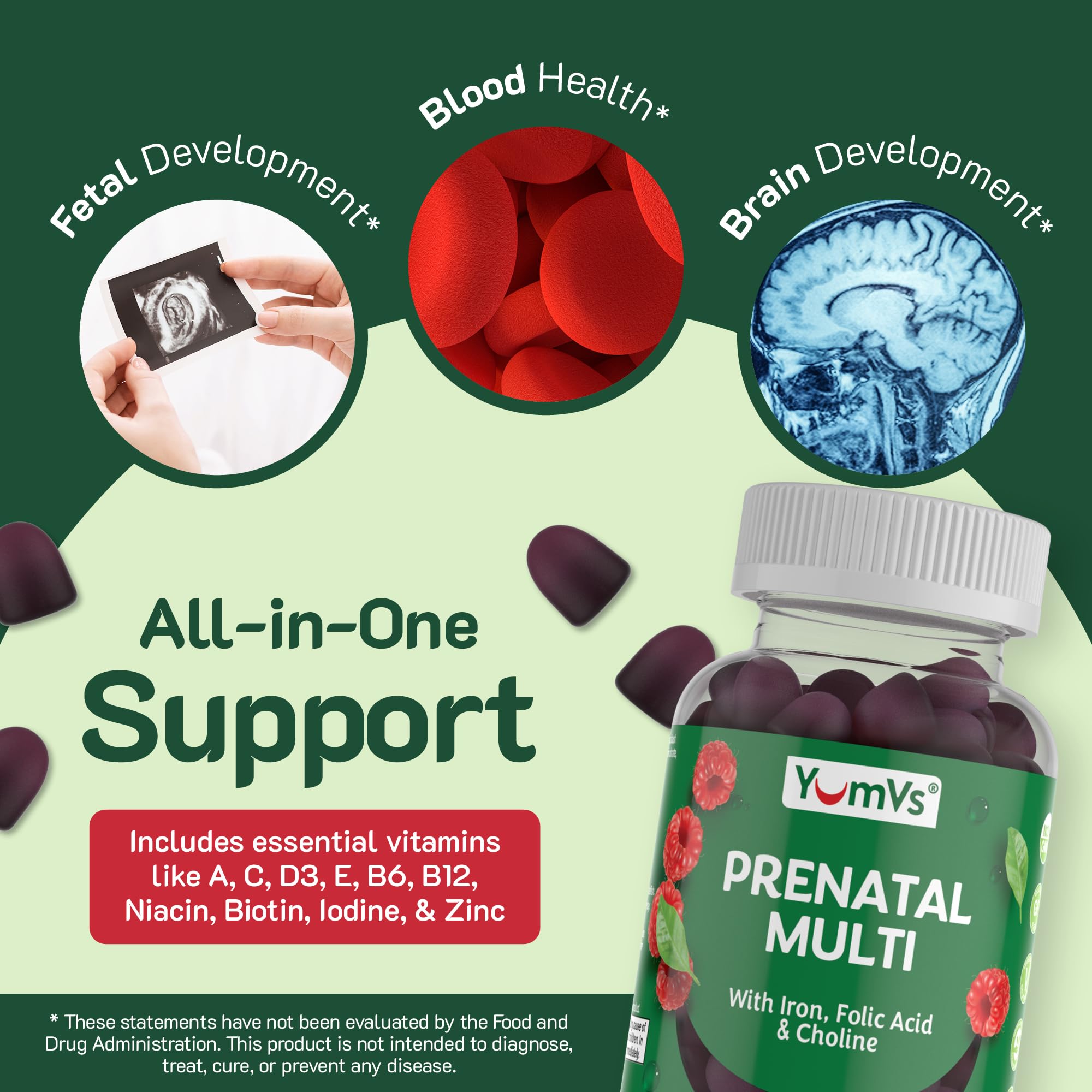 YUM-V'S Prenatal Vitamins for Women, Iron & Folic Acid Gummies (60 Count) — Amazon image 5
