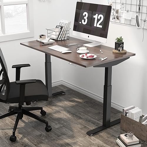 Miniatura 2 de Mesa universal de 55 x 28 pulgadas, escritorio de madera maciza de una pieza, mesa para marco de escritorio estándar y sentado a pie, encimera para