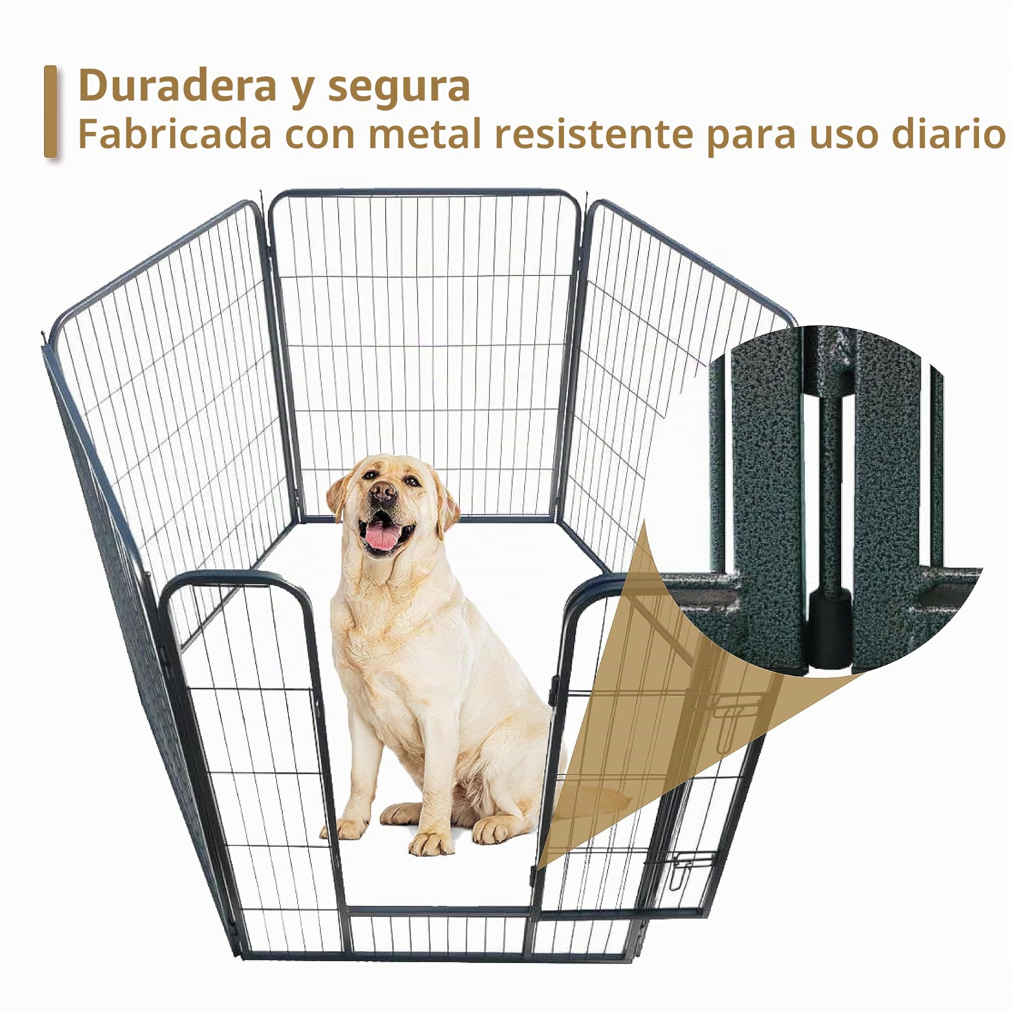 Ellie-Bo - Jaula corral modular para mascotas, 8 piezas, resistente, 120 cm de altura