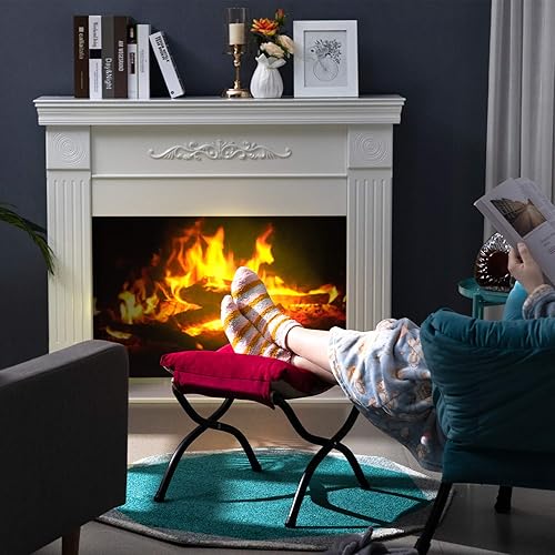 Miniatura 11 de HollyHOME Taburete reposapiés plegable de 15 pulgadas de alto, otomano plegable pequeño tapizado, taburete acolchado para sofá para silla perezosa,