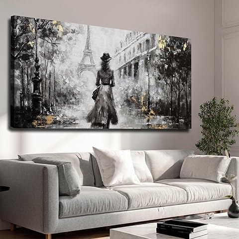 XIANSHOU Girls Wall Decor Women Wall Art Black Pictures Eiffel Tower Prints Poster Arts 29