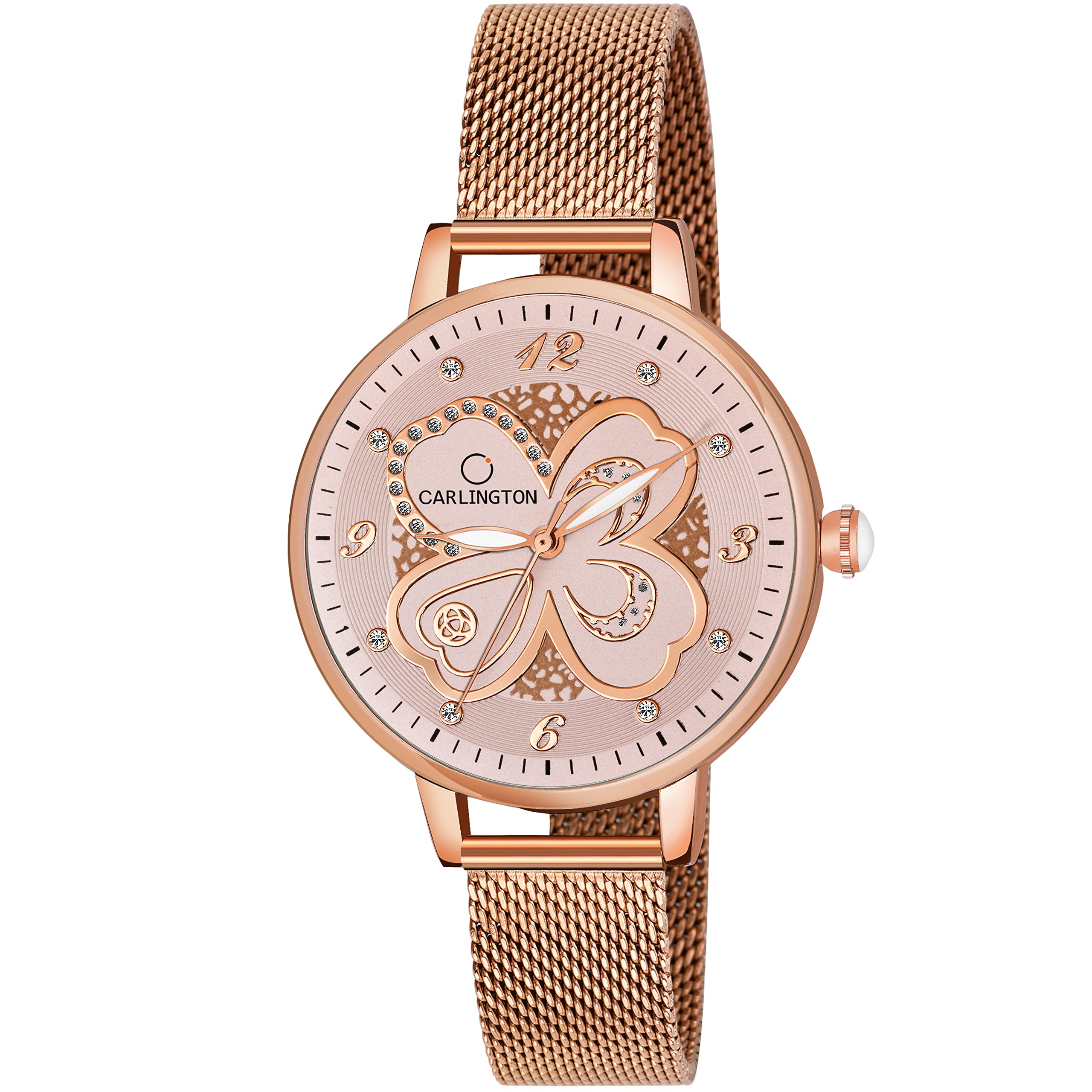 Carlington Elite Analog Ladies Watch for Women with Mesh Strap | Premium Quartz Wrist Watch for Girls | Watch for Daily Wear, Office, Party & Casual Use | Gift for Women_CT-2019