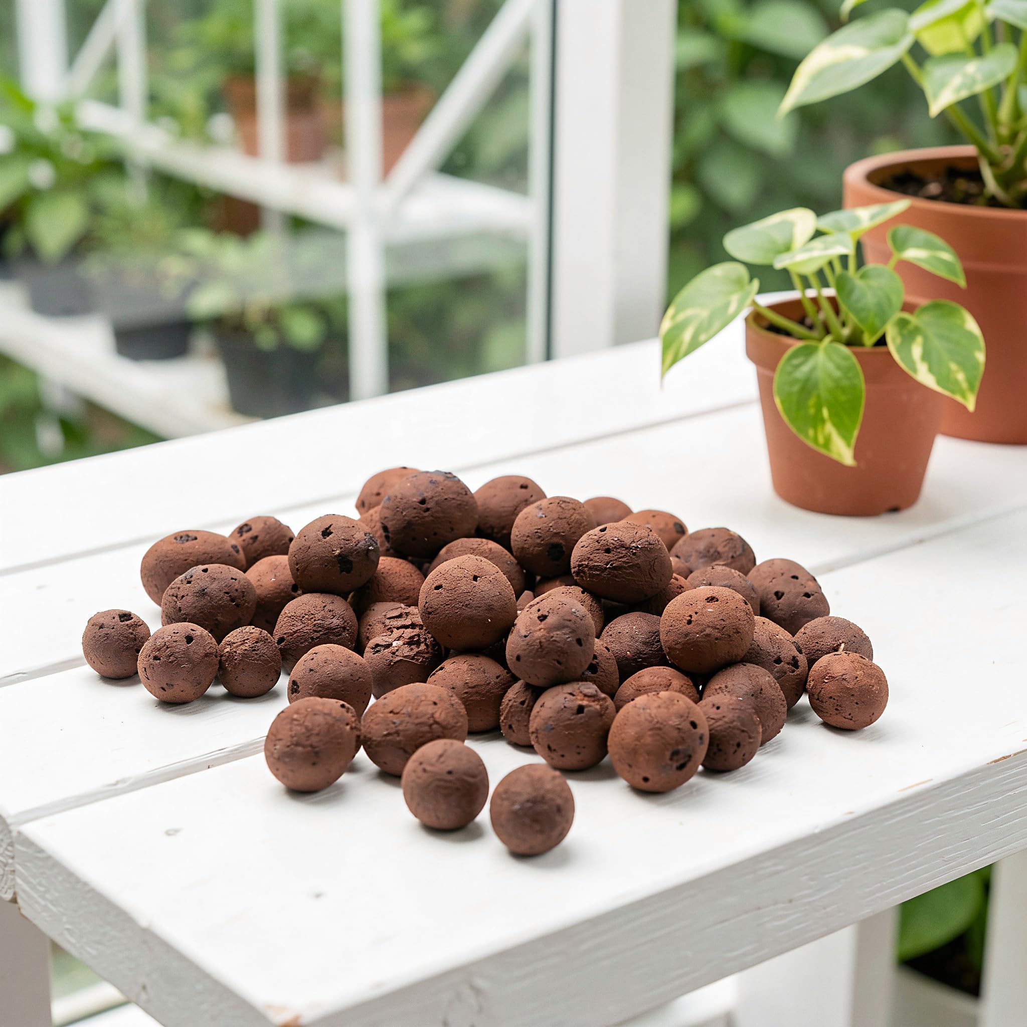 Lurrose 1 Sacchetto di Argilla espansa - Palline di Argilla per Piante da Interno per la propagazione e Il drenaggio dell'Acqua, 10-14 mm per Lo Sviluppo delle Radici nel Terreno, 1 kg/2,2 libbre