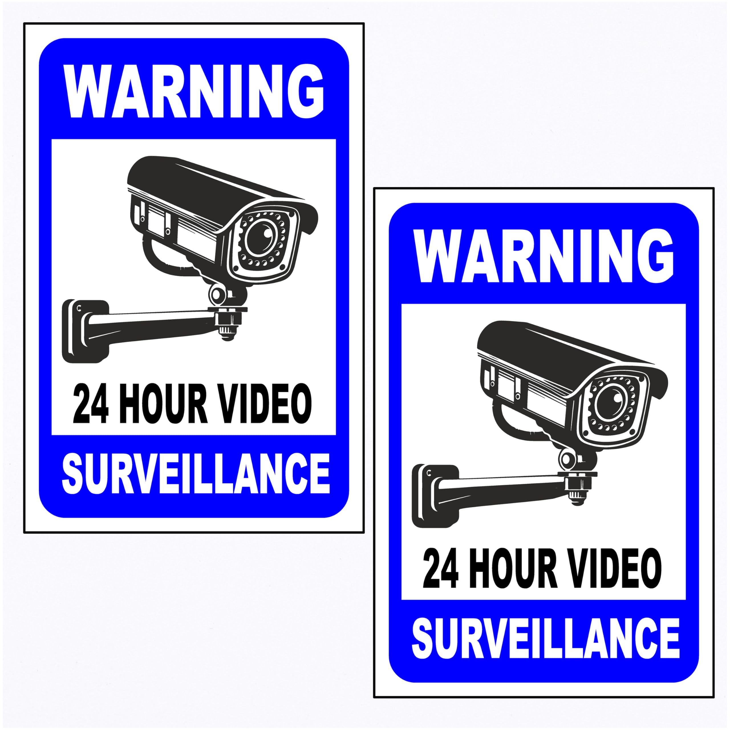 Señales de seguridad de aluminio CCTV en funcionamiento para exteriores, 2 unidades, señales de advertencia de cámara CCTV, 24 horas, señal de videovigilancia de 300 mm x 200 mm (3)