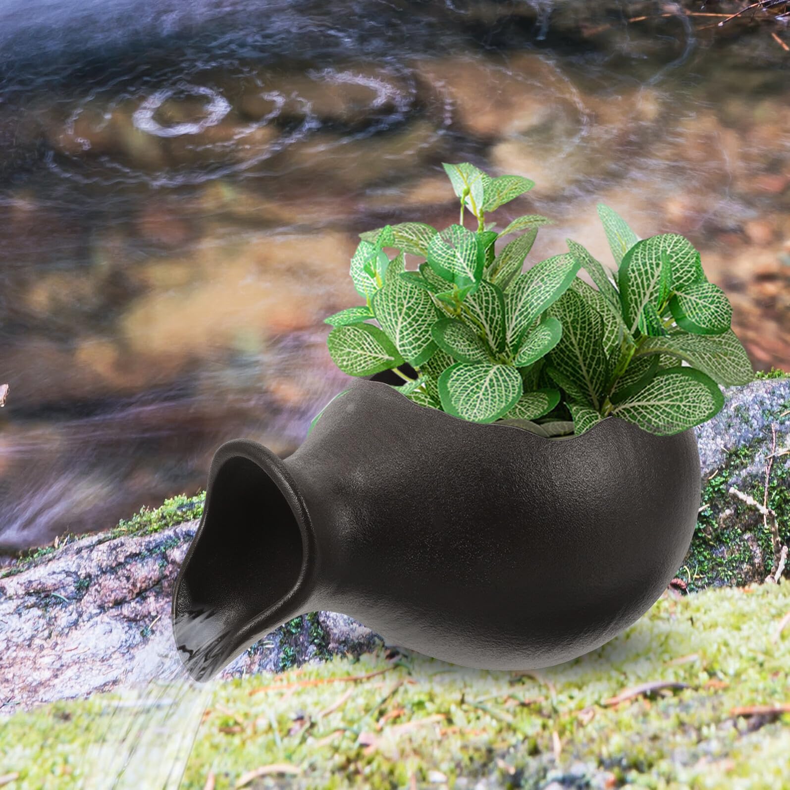 Supvox Aquarium Keramikfilter Wasserzirkulation Hydrokultur Vase ohne Pumpe für Gartendekoration und Zimmerbrunnen