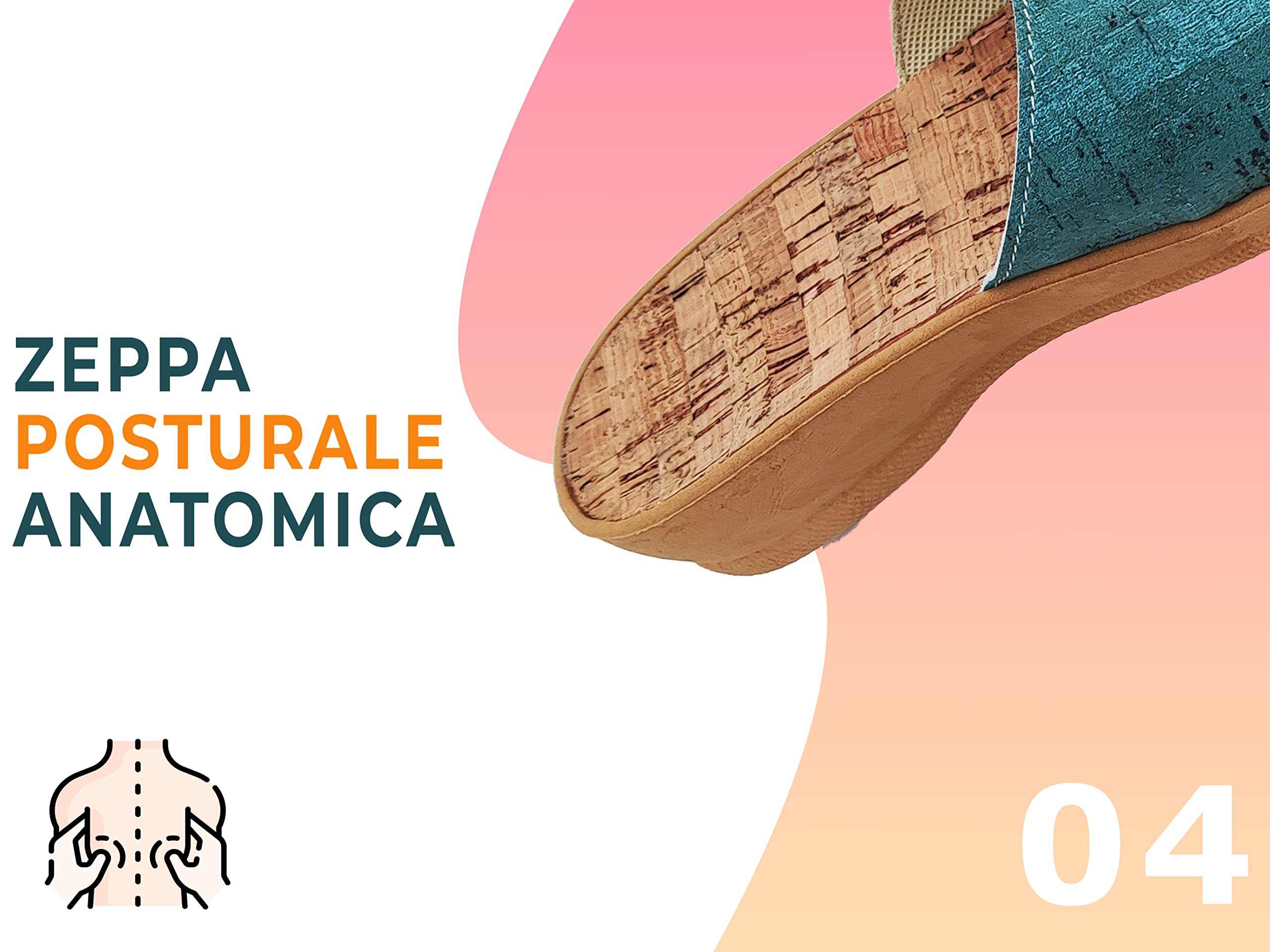Amix Le Sugherine Originali Ciabatte Donna Estive, Sandali Fascia con Zeppa Comode Meravigliose Ciabattine da Casa in Sughero Ortopediche per Estate, 100% Ecosostenibili